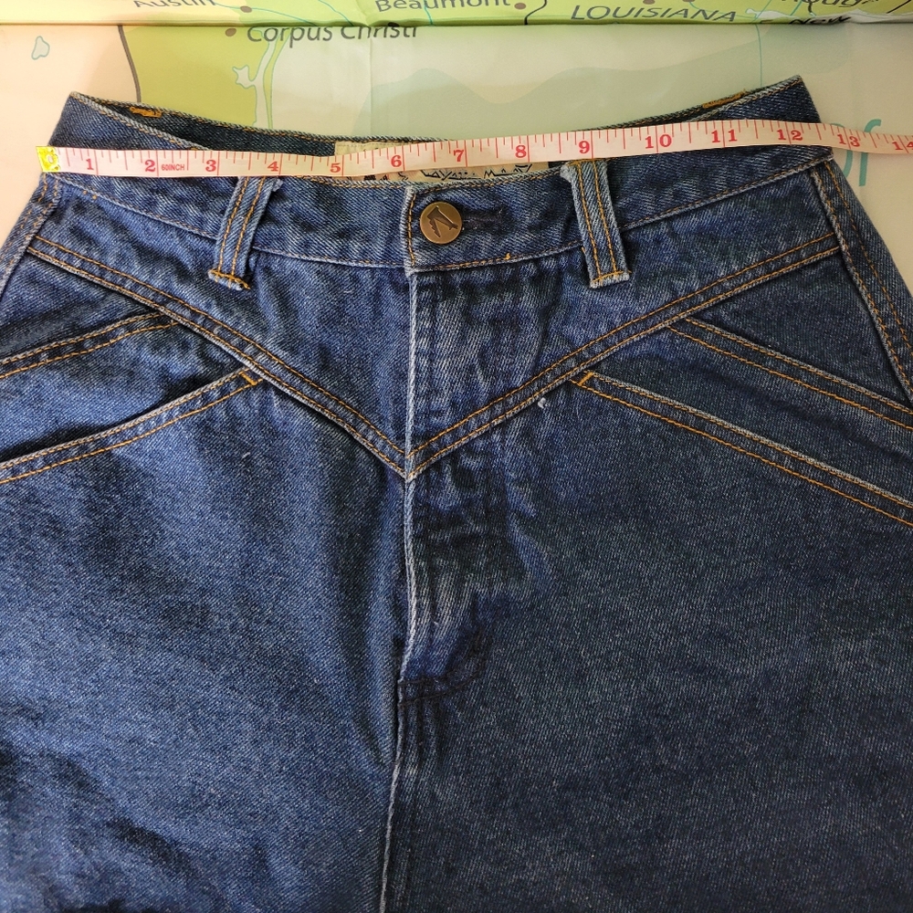 Vintage Dark Wash Denim Western Jean Cut Off Shorts Size 5 - Picture 8 of 11